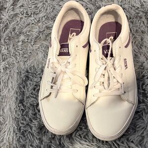 Vans Women's White and Purple Sneakers